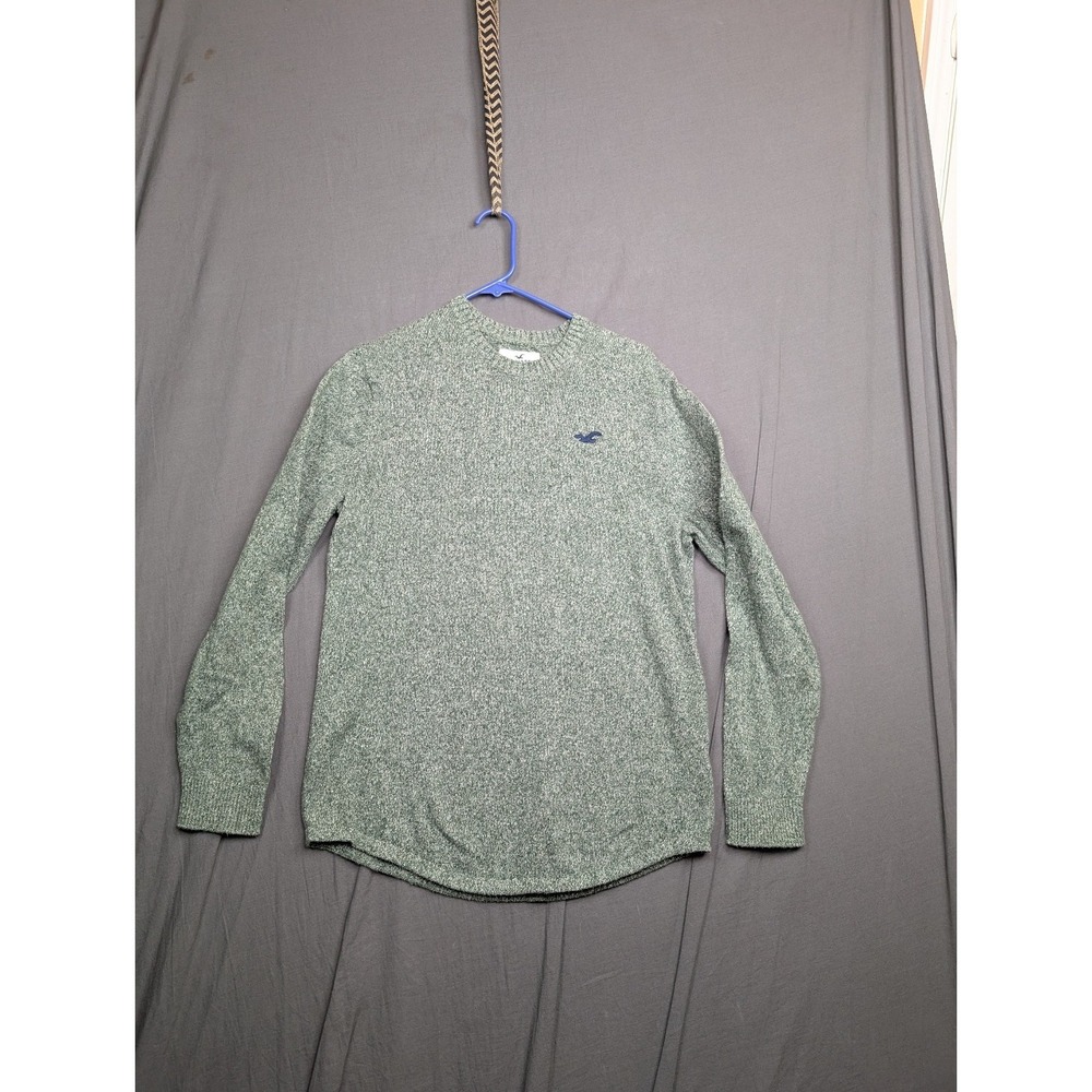 Hollister Men's Long-Sleeve Crew‎ Neck T-Shirt Green Large